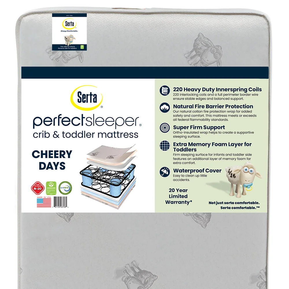 

2-Stage 6" Crib & Toddler Mattress - Firm Hybrid Coil/Foam - Waterproof - GREENGUARD Gold Certified