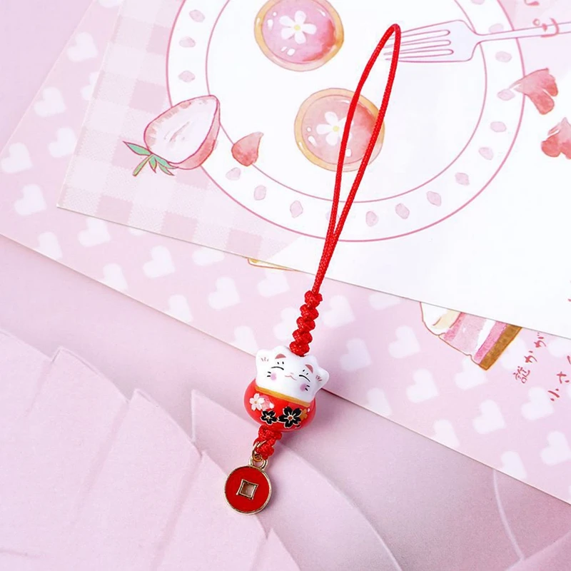 Милый мультяшный японский брелок счастливая кошка Манеки Неко подвески для