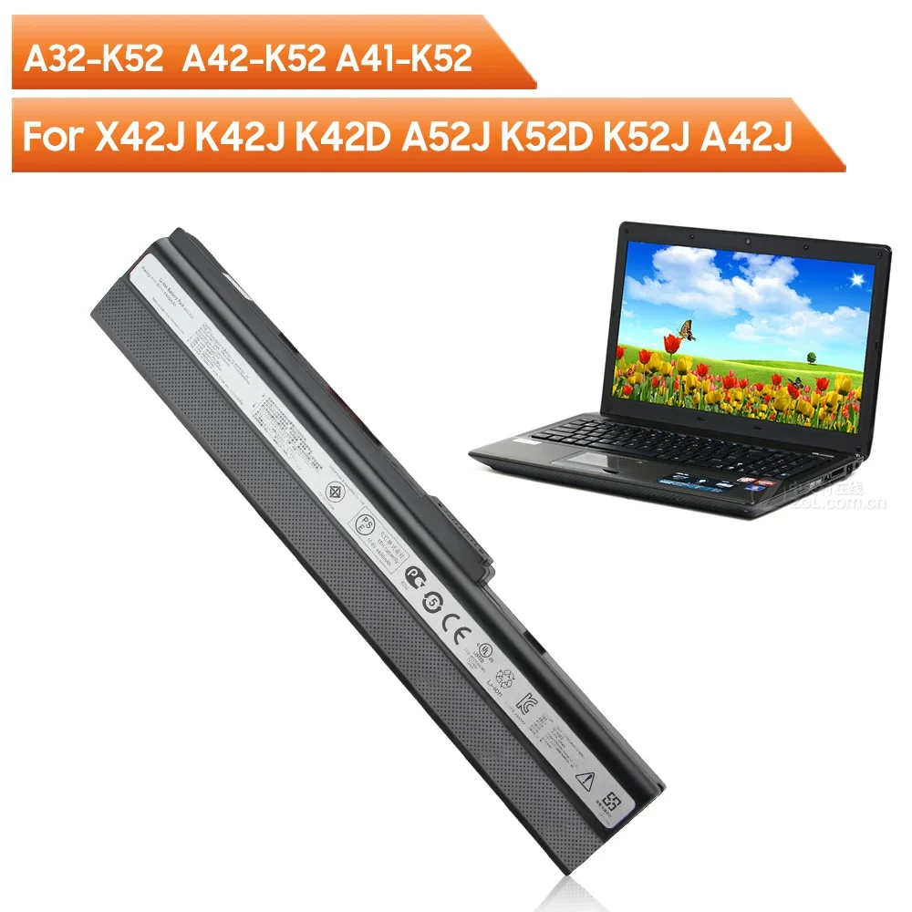 Оригинальный сменный аккумулятор для ASUS A32-K52 A42-K52 A41-K52 X42J K42D A52J K52D K52J A42J K42 Series B53F 4400