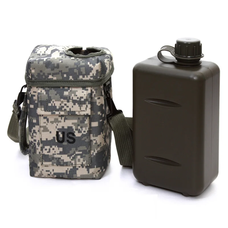 

Large Capacity Tactical Sport Water Bottle Army 1L 2L 1 2 Liter Molle Outdoor with Bag Shoulder Strap Militar Waterbottle