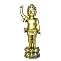 the arts and crafts carved art decoration statue copper ornaments prince brass auspicious baby prince buddha sakyamuni book