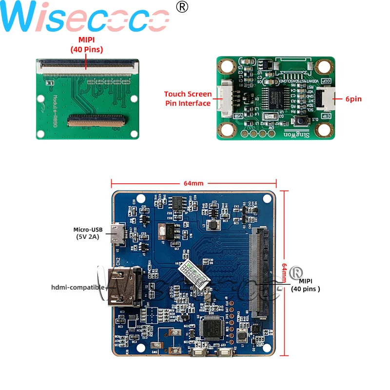 Wisecoco 8 9 дюймов 2K IPS ЖК-дисплей 2560*1600 емкостный сенсорный экран Hdmi-совместимый Raspberry