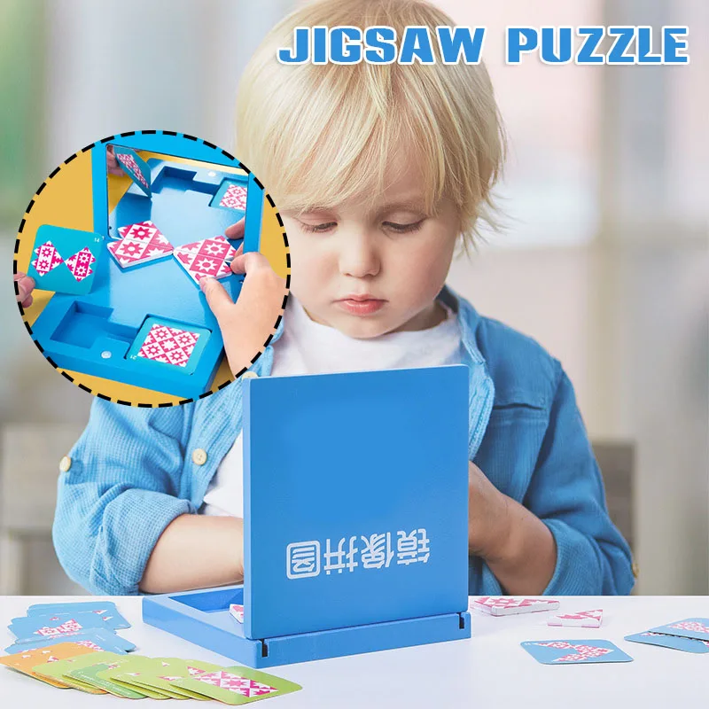 

Mirror Image Puzzle Wooden Jigsaw Geometry Logic Game Shapes Recognition Early Wooden Puzzle GQ