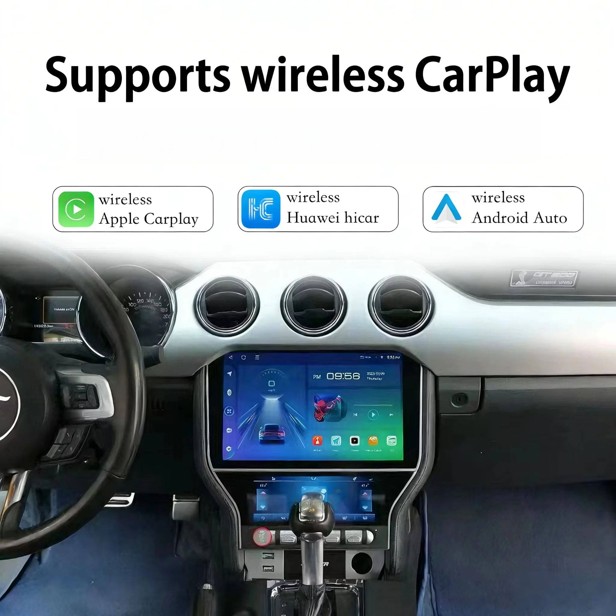 Фото Для Ford Mustang 2015-2021: Android автомагнитола с Carplay, мультимедийный GPS-навигатор, стереоплеер, IPS-экран, головное устройство №1