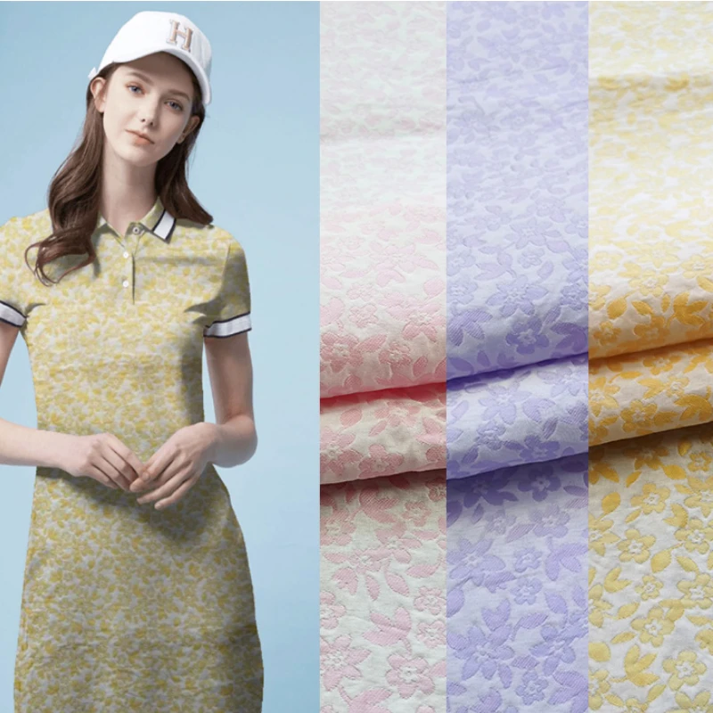 

Jacquard Brocade Fabric Spring Summer Dresses Rustic Small Floral Clothing Fabrics Cloth Per Meter Diy Sewing Wholesale for Sew