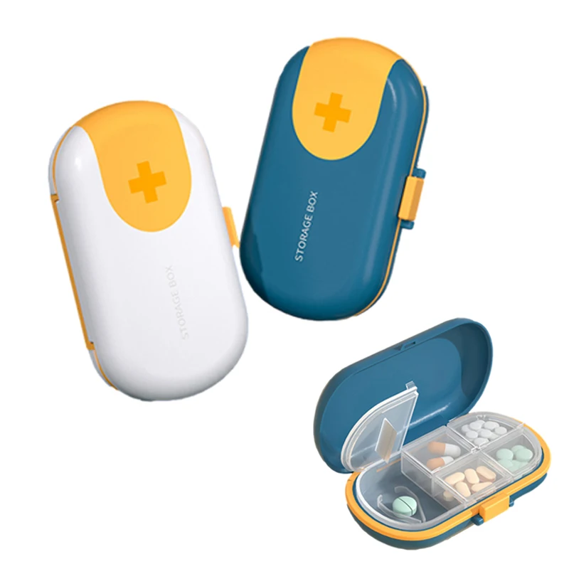 

4/6 Grid Portable Medicine Box Travel Sealed Pill Box Container for Tablets Drug Medicine Cutter Splitter Pill Case Organizer