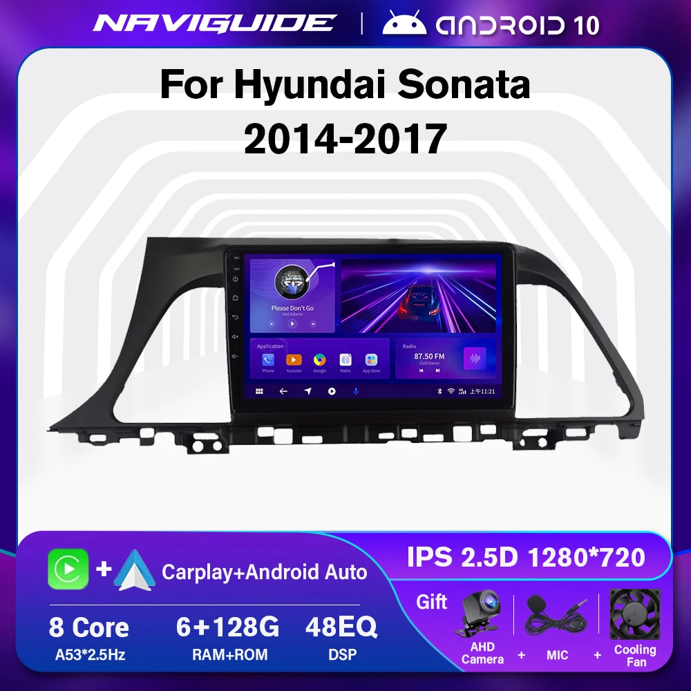 

Автомагнитола 2 Din для Hyundai Sonata 7 LF 9 128-2014, 8 ГБ + 2017 ГБ, Android 10