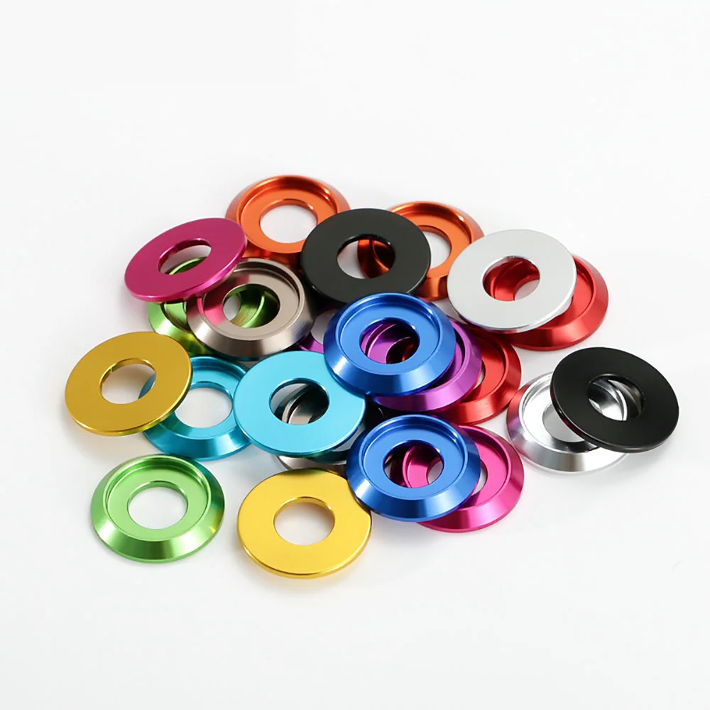 1/5/10pcs M2 M3 M4 M5 M6 M8 Multi-color Aluminum Alloy Thin Half Round Pan Washer Screw Al Metal Grooved Gaskets