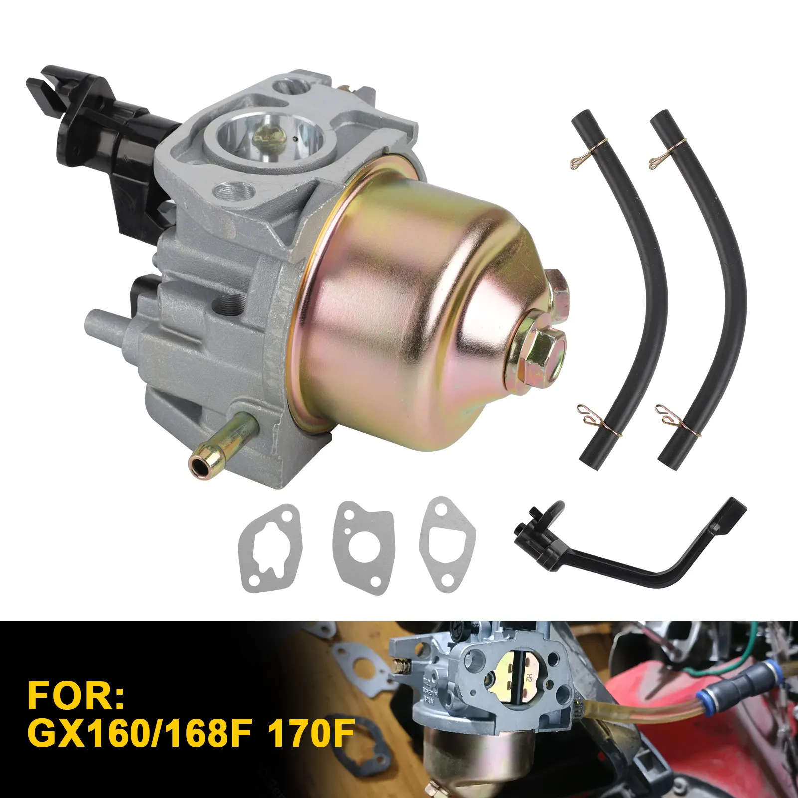 

Карбюратор для Honda GX160 GX168F/170F + прокладка топливной трубы, аксессуары для двигателя автомобиля