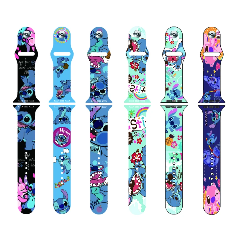 2022 New Disney Stitch Strap silicone For Apple Watch Band 41mm 45mm 44mm 42mm 40mm 38mm Bracelet For iWatch SE 7 6 5 4 3 2 1