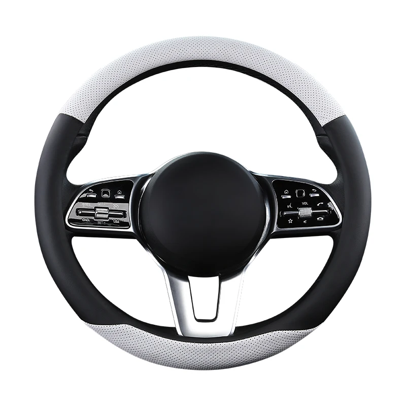 

Мотоциклетные Чехлы, нескользящий кожаный чехол на руль автомобиля, универсальный защитный чехол на руль автомобиля, модный стиль, 38 см