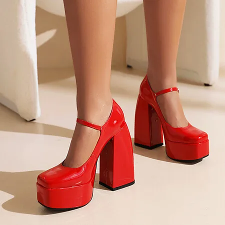 

Большие размеры; Туфли на высоком каблуке; Туфли на толстом каблуке с квадратным носком; Свадебные туфли, визуально увеличивающие рост