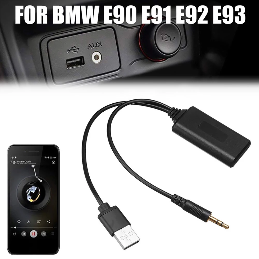 

Bluetooth-приемник для BMW E90 E91 E92 E93, автомобильный радиоприемник, штекер 3,5 мм, внешний кабель, BT5.0 музыкальный Bluetooth-адаптер