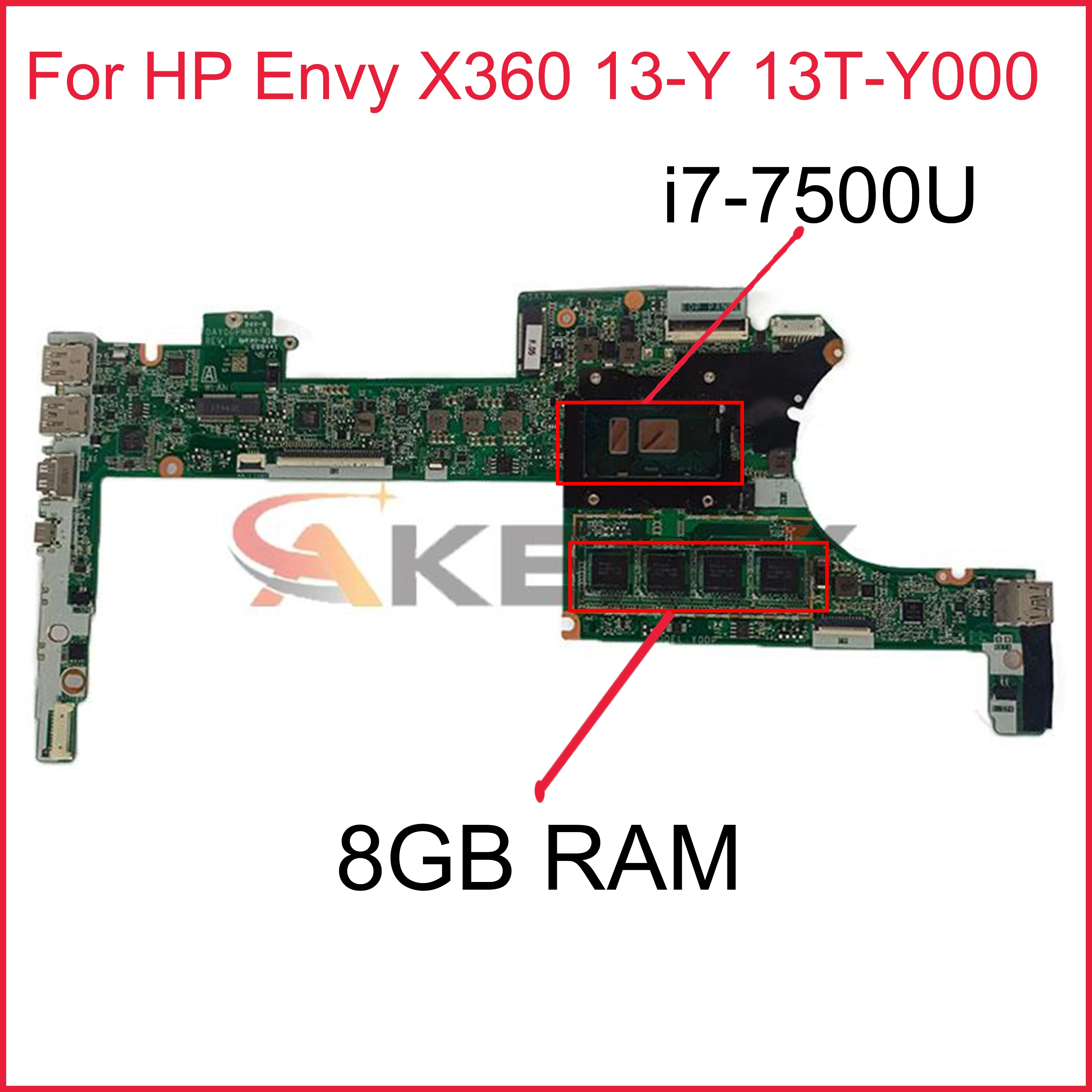 

For HP Envy X360 13-Y 13T-Y000 motherboard Series 906722-601 906722-001 DAY0DPMBAF0 i7-7500U 8G Laptop Motherboard 100% Tested