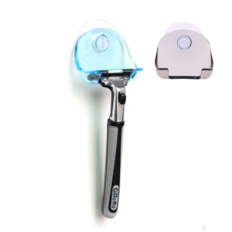 

Plastic Shaver Holder Washroom Wall Sucker Suction Cup Hook Razor Bathroom Shaver Hanging Rack Clear Storage Shelf