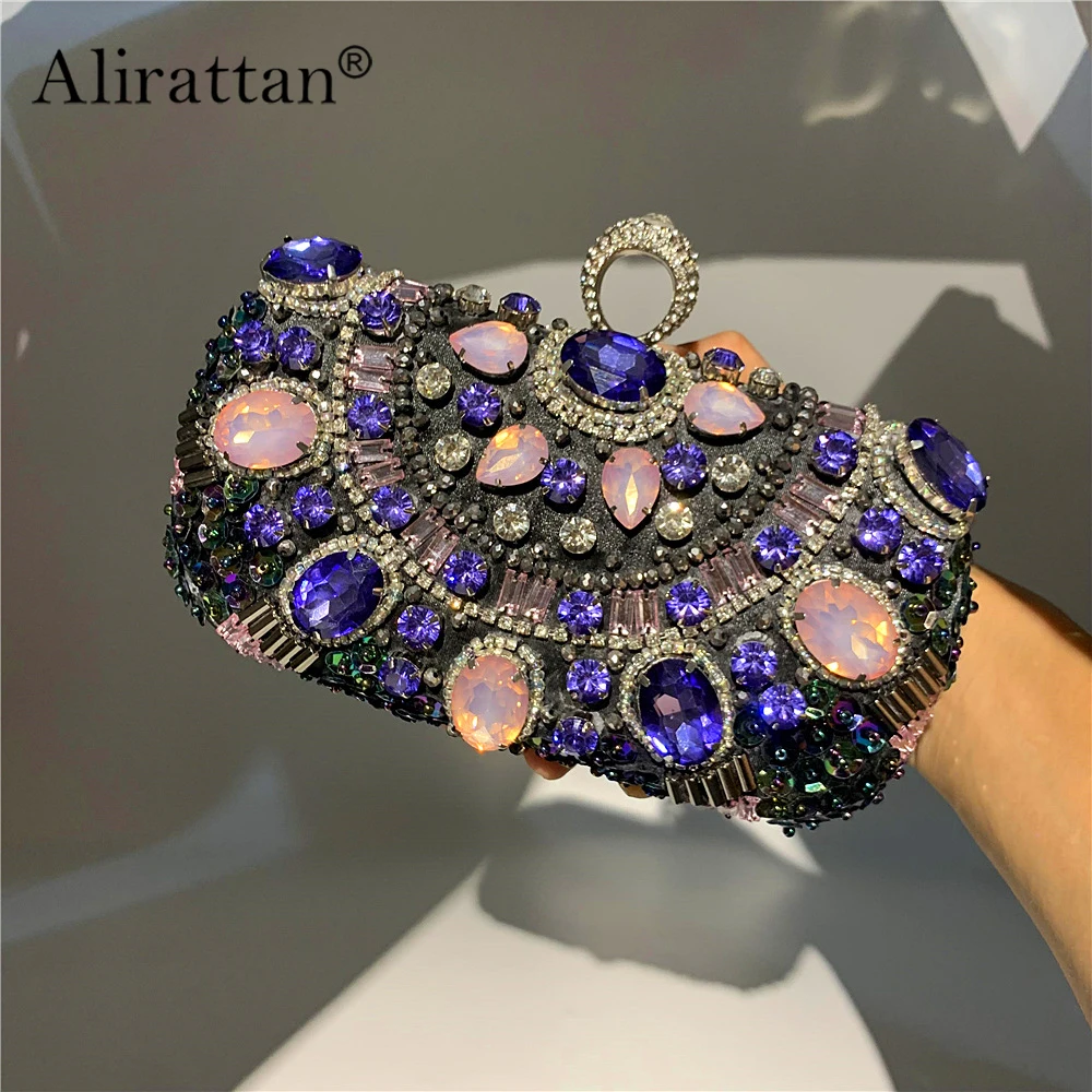 

New Wallet Stylish MultiColor Dinner Bag Evening Luxury Women Bridal Party Prom Golden Tassel Wedding Clutch Purse Shiny Handbag