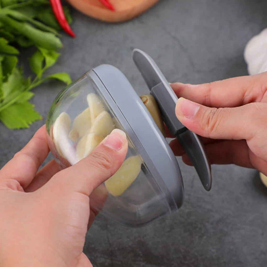 Household Mini Portable Manual Garlic Press Slicer Onion Chopper Multifunctional Ginger Vegetable Crusher Slicing Tool