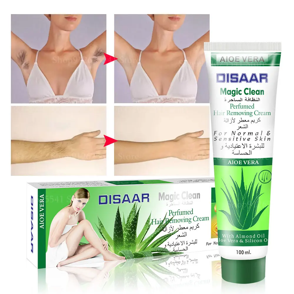 

Aloe Painless Hair Removal Cream For Men And Women Effective Armpit Leg Arm Skin Care Powerful Beauty Hair Removal 100g