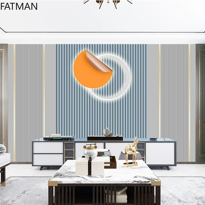 Фото Современный фон для телевизора FATMAN на заказ, настенная бумажная простая 3D геометрическая решетка для гостиной, настенное покрытие для дива... №2