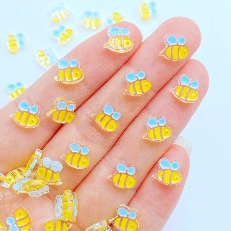 

50 шт. новые милые мини 7*9 мм серии Honeybee полимерные фигурки ремесла Flatback кабошон орнамент ювелирные изделия Аксессуары для волос