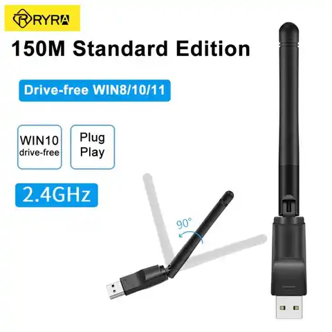 RYRA USB Wifi адаптер беспроводная сетевая карта 150 Мбит/с 2,4G антенна 802.11b/g/n Ethernet Wifi донгл сетевая карта ПК wifi приемник