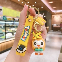 pokemon 1pcs keychains pikachu creative anime cartoon key chain ornaments dolls pikachu psyduck for kids toys bag pendant gifts