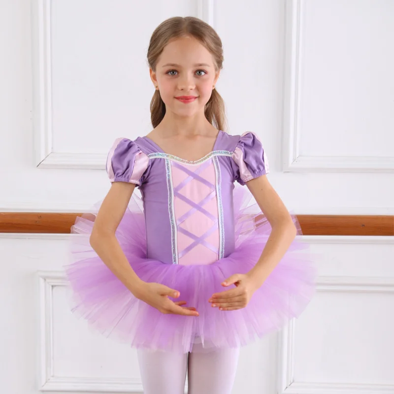 Платье для девочек, детское летнее платье, одежда для выступлений, для маленьких девочек, с длинными волосами, юбка принцессы, тренировочная одежда для девочек, балет