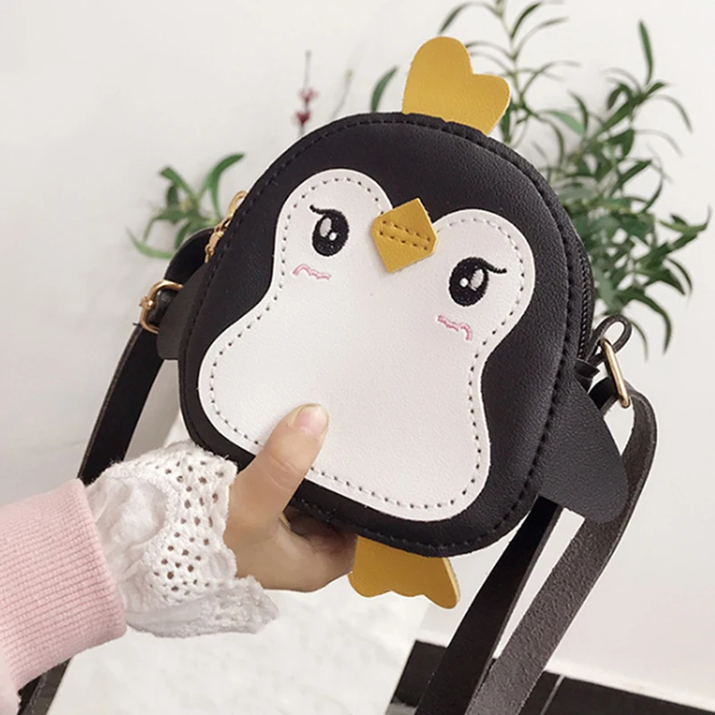 

Girls Bags Penguin Shape Animal Shoulder Bag Clutch Kids Girls Crossbody Leather Mini Bags PU Leather Mini Messenger Bag Cute