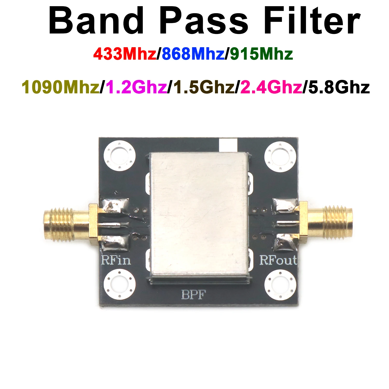 

RF BPF Band Pass Filter 433 МГц 868 МГц 915 МГц 1090 МГц 1,2 ГГц 1,5 ГГц 2,4 ГГц 5,8 ГГц LC Filter для любительского радиочастотного усилителя мощности