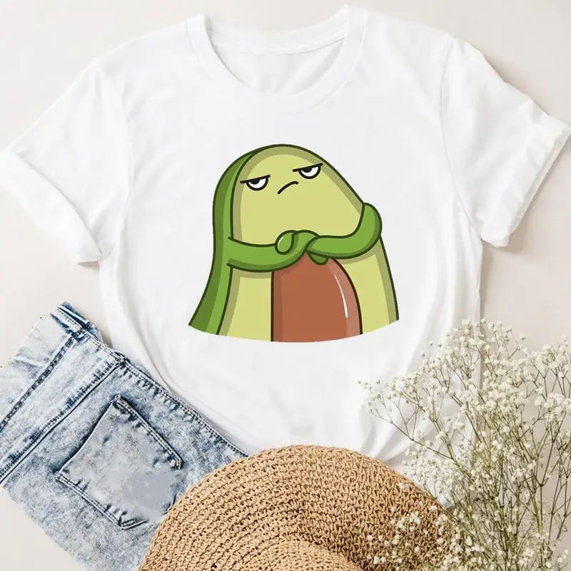 

Футболка женская с принтом авокадо, модная Повседневная рубашка с коротким рукавом, с принтом фруктов, в стиле 90-х, летняя одежда