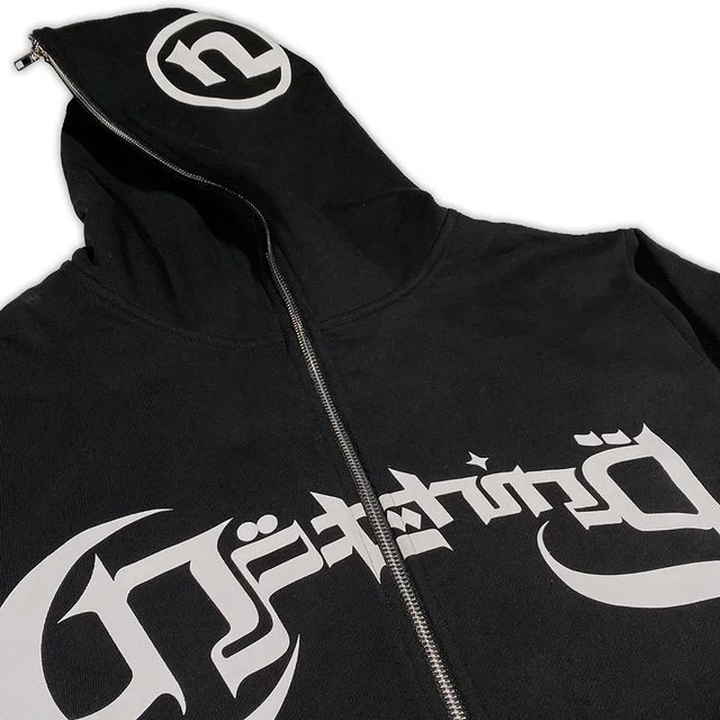 

Толстовка Женская на молнии с буквенным принтом, повседневная куртка с длинным рукавом в стиле ретро, свободная уличная Толстовка в стиле Х...