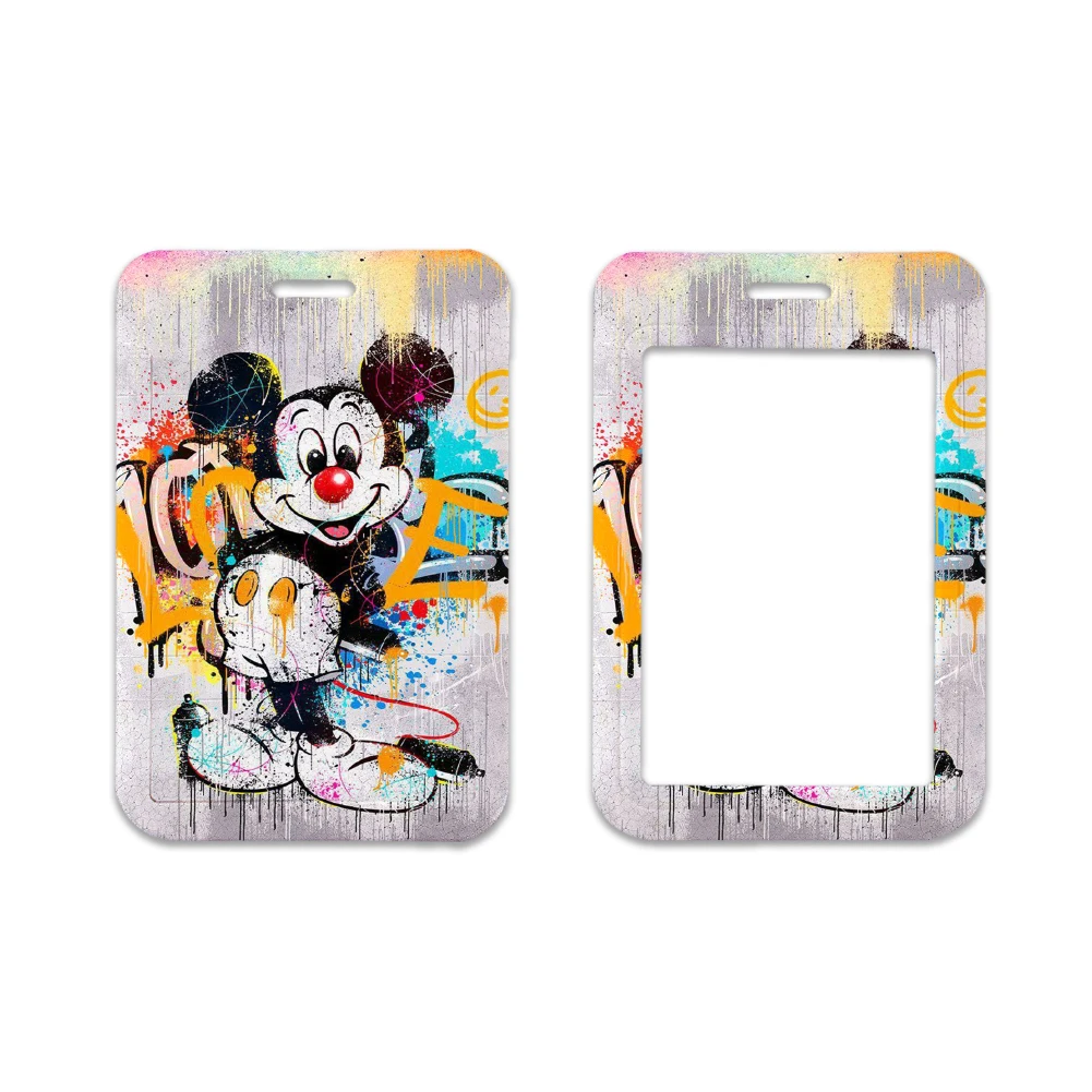 Держатели для карт Disney с Микки Маусом подвесной шнурок девушек ремень на шею