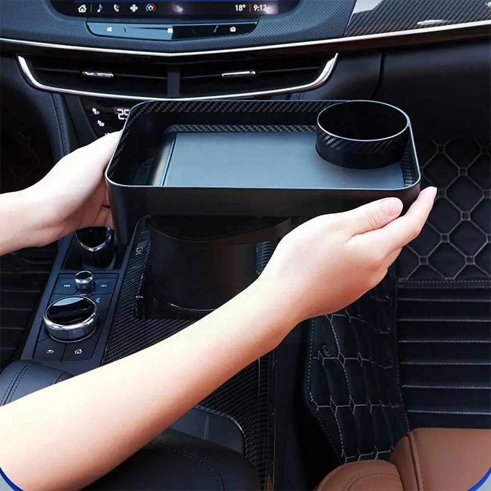 

Multifunctional Car Cup Holder with Attachable Tray 360° Swivel Adjustable Car Food Eating Tray Table for Cup Holders Expan O1C1