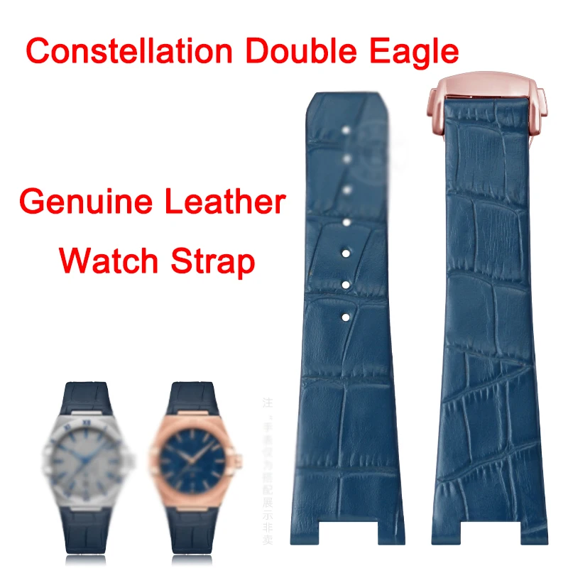 New Men's Leather Strap for Omega Constellation Double Eagle 39mm Watch 131.10 Watchband 24*13mm Bracelet 131.10 Wristband