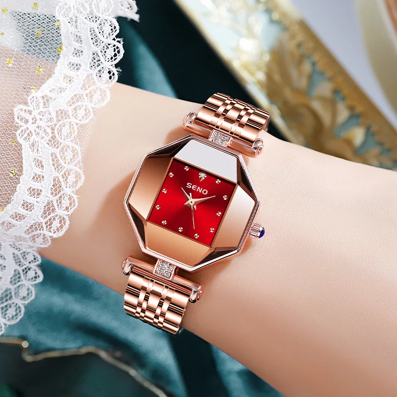 

Brands Red Quartz Watches For Women Luxury Ladies Watch Fashion Gifts Luxe Montre Femme Kobiet Kwarcowe Zegarki Relogio Feminino
