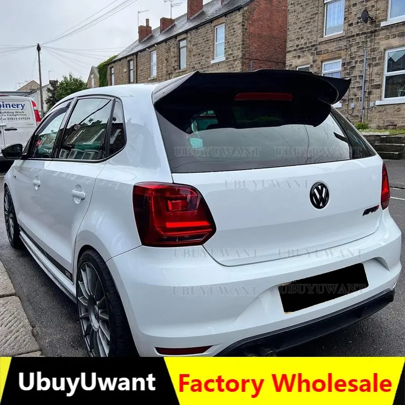 

UBUYUWANT Roof Spoiler For Volkswagen Polo 6R 2011-2018 ABS Plastic Polo Spoiler 2019-2022 Car Rear Tail Wing Trunk Lip Spoiler