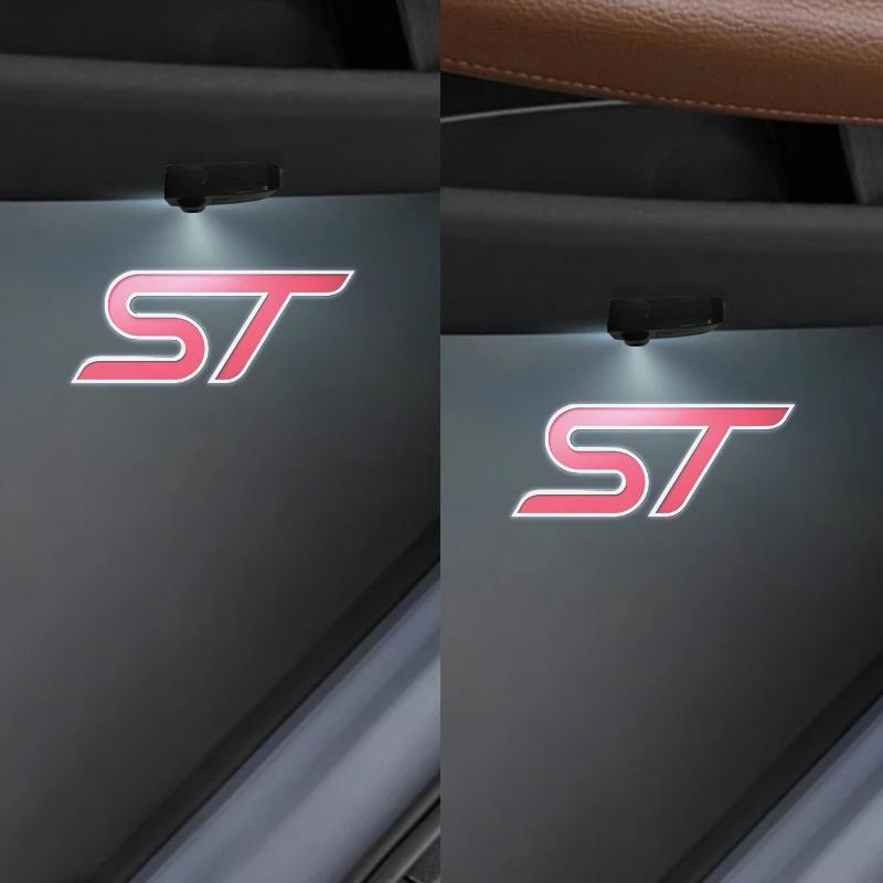 

1/2Pcs ST Logo Car Door HD LED Lamps Projector Courtesy Welcome Lights For Ford Puma Transit Focus Mondeo Kuga Fiesta Ecosport