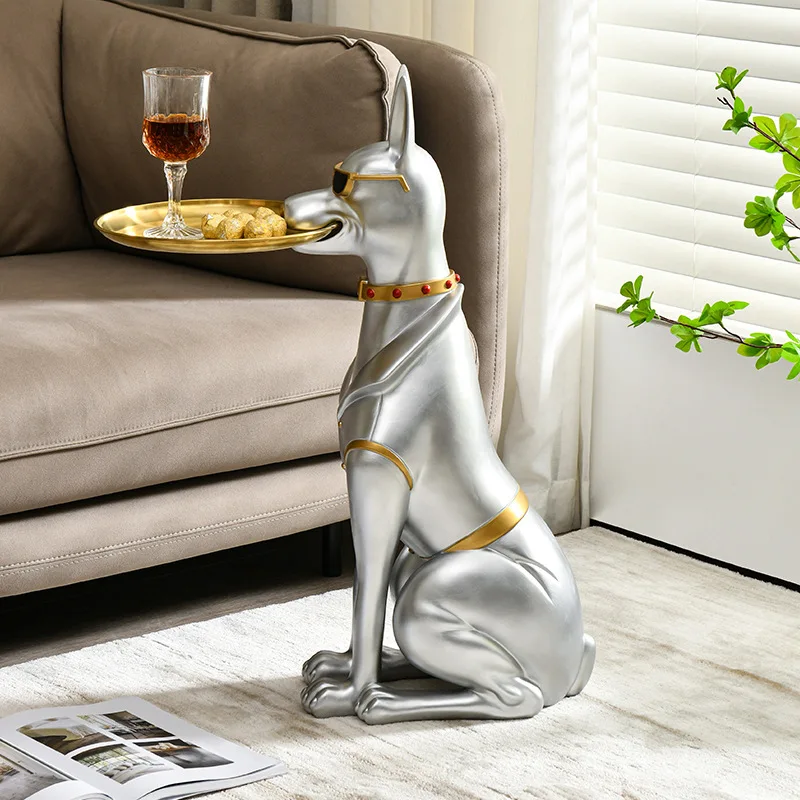 Доберман-пинчер напольная статуя поднос украшения для собаки домашняя гостиная