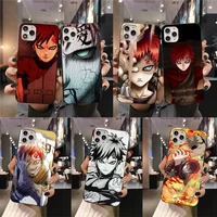 naruto akatsuki gaara phone case for iphone 13 12 11 pro mini xs max 8 7 plus x se 2020 xr cover