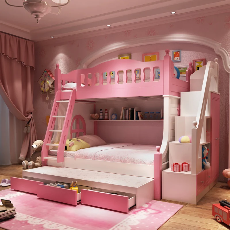 Кровать вверх и вниз детская кровать двухъярусная для взрослых принцессы