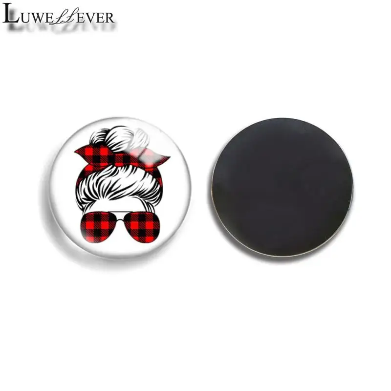 

30mm 35mm Women Blackboard Round Glass Refrigerator Fridge Magnet Findings 745 Parts Accessories