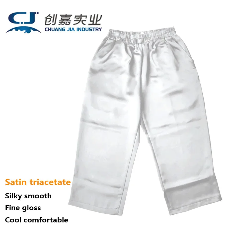 Триацетатные атласные мужские весенне-летние укороченные брюки с эластичной