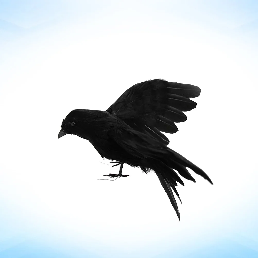 

Crow Birddecor Prop Fake Realistic Stimulated Deskblackbird Decoy Black Decorationcrows Ravens Statue Vivid Birds Dead Stuffed