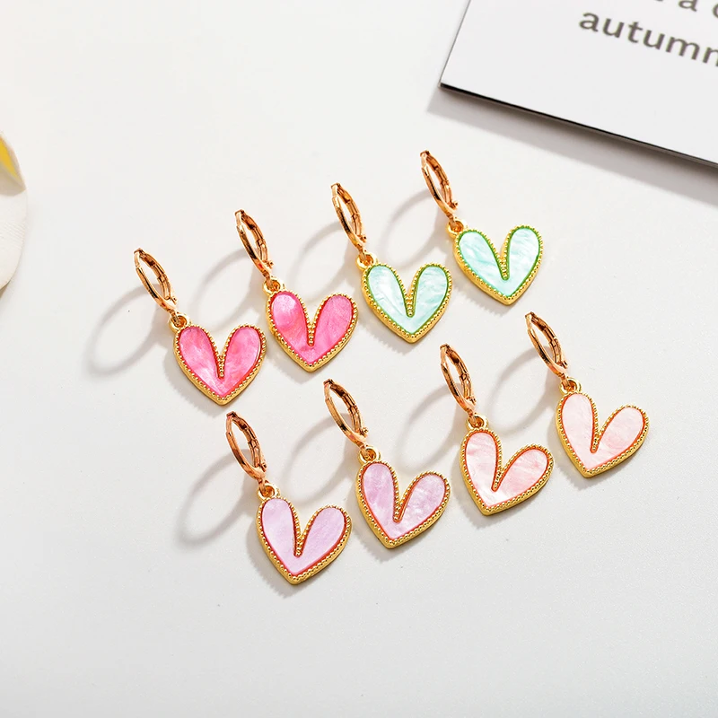 Женские серьги-кольца с эмалью 2 пары