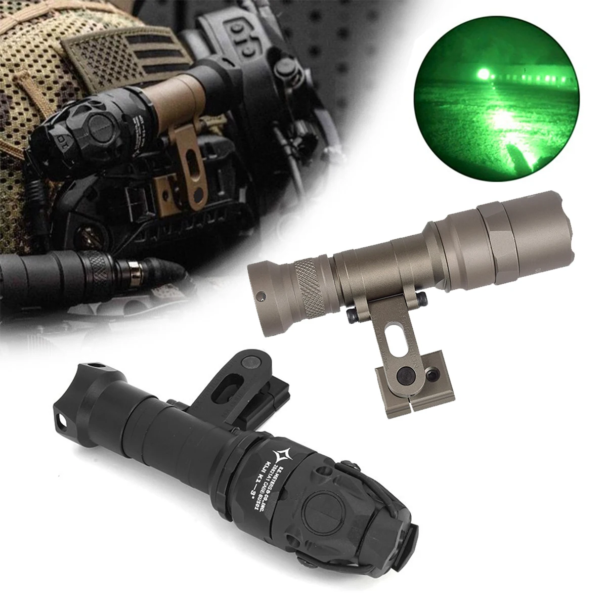 Фото Крепление на шлем с ЧПУ SS MAX для M300 M600 SureFire фонарик Scout Light KIJI K1-10 ИК-осветитель OPS-CORE Шлем Пикатинни Rail №1
