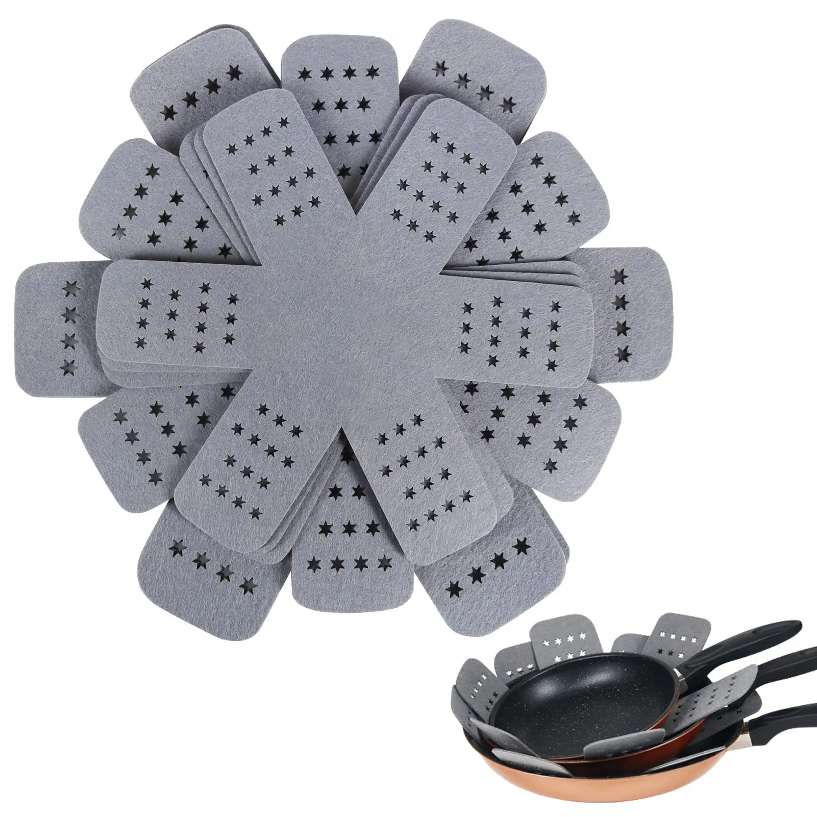 

5pcs Pot Pan Protectors Non-woven Fabrics Prevent Pads Pot Protect Scratching Divider Cookware Surfaces Separate