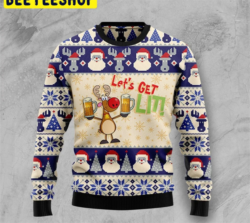 2024 fall christmas new 3d print faux sweater hoodies and pullovers mens men's clothing unisex menswear ...