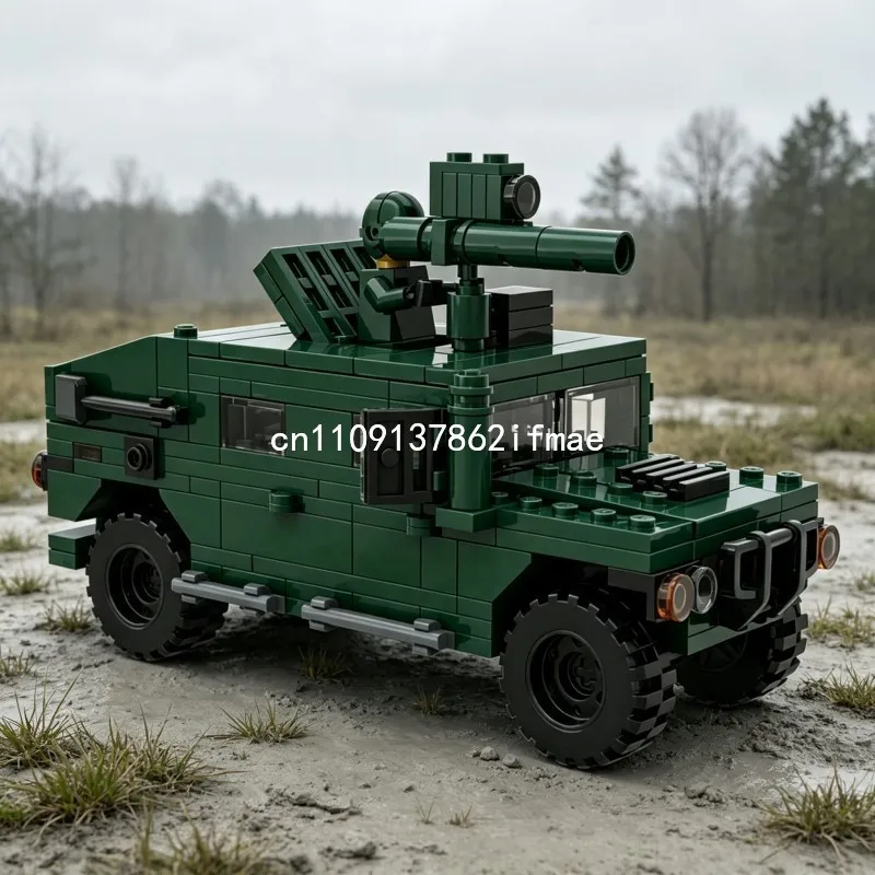 Фото НОВИНКА: Конструктор URO VAMTAC TOW, 351 деталь, модель военной техники, тактический грузовик, развивающая игрушка для самостоятельной сборки, коллекционный подарок №1