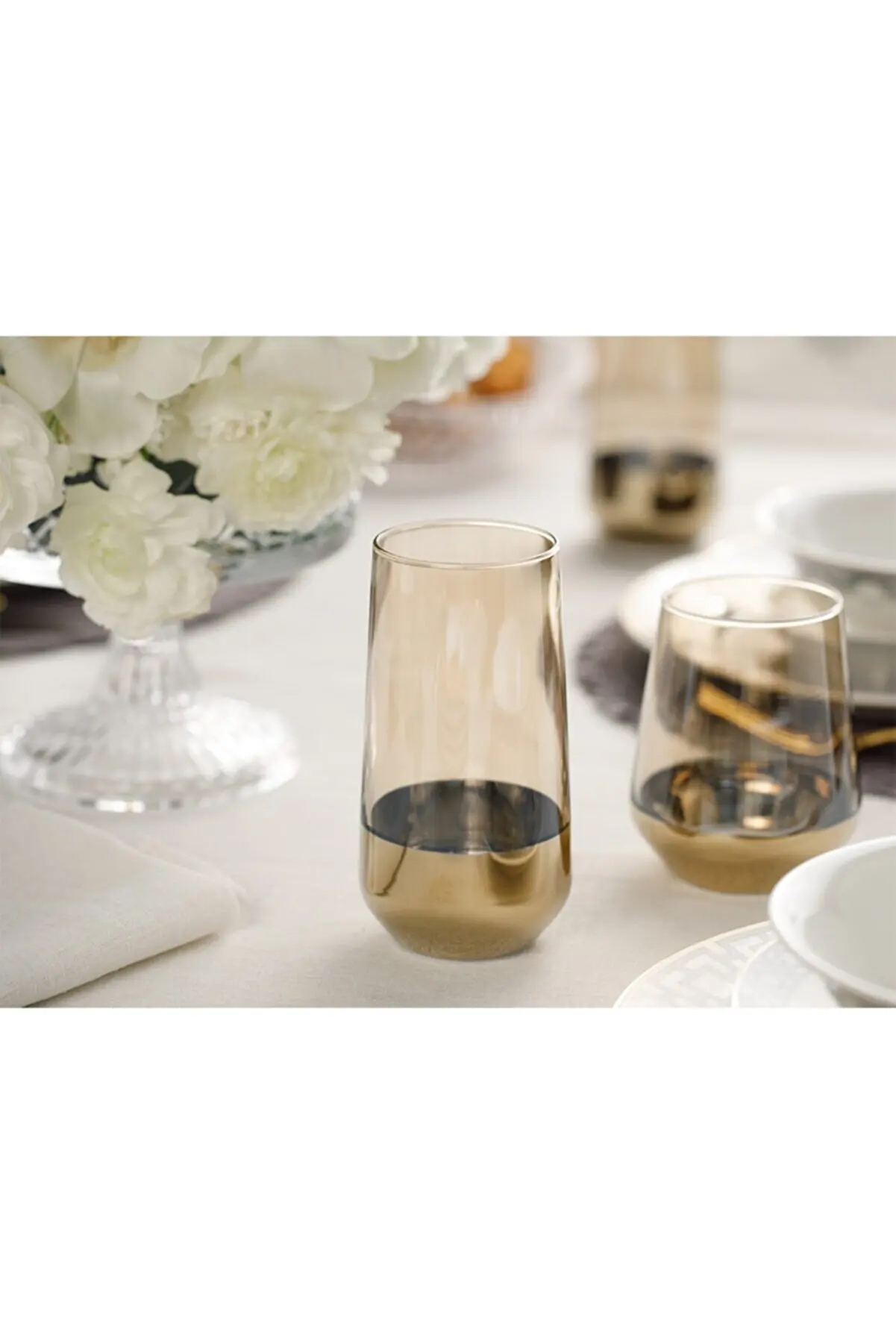 

Glass Binary Silent Cup 470 ml Gold Kitchen Home Appliance Tumbler Glass Cup