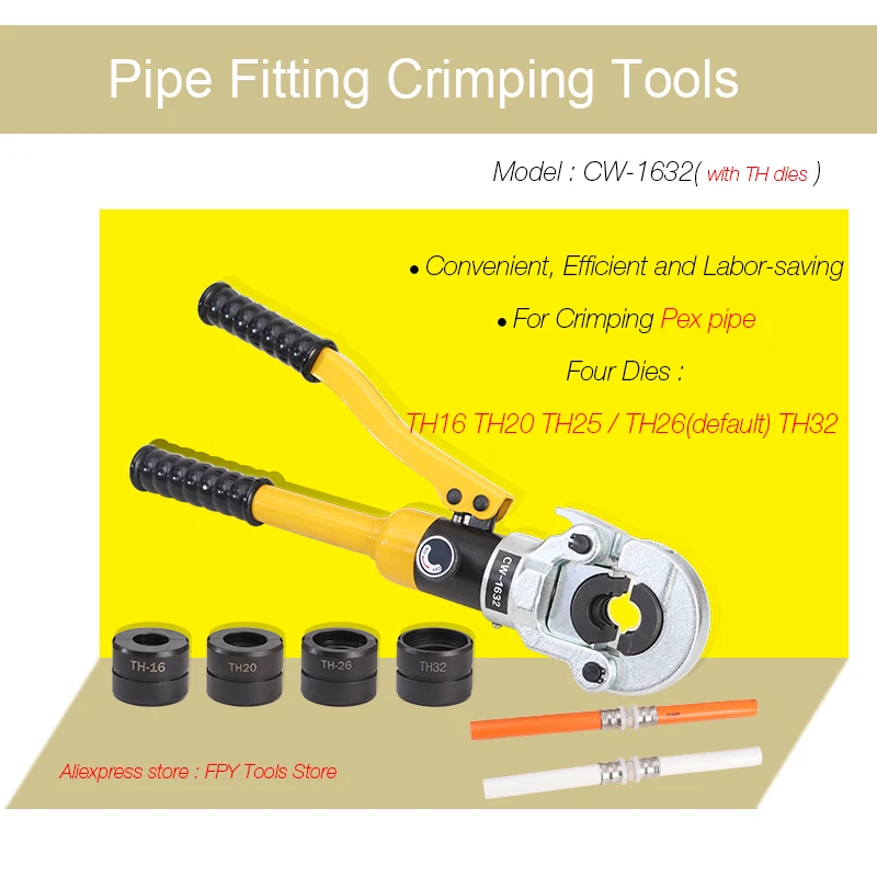 Hydraulic Pex Pipe Crimping Tools CW-1632 Pressing Plumbing Tools for Pex Pipe with TH jaws GC-1632